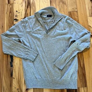 J Crew quarter zip grey sweater men’s med. EUC